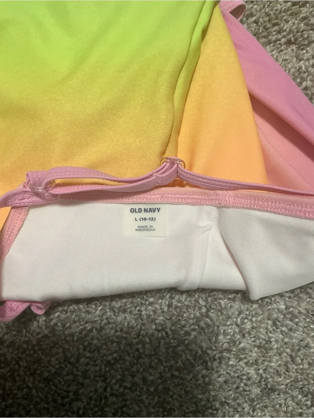 Old Navy Girls Ombre Rainbow Swimsuit - Pink, Yellow, Green
